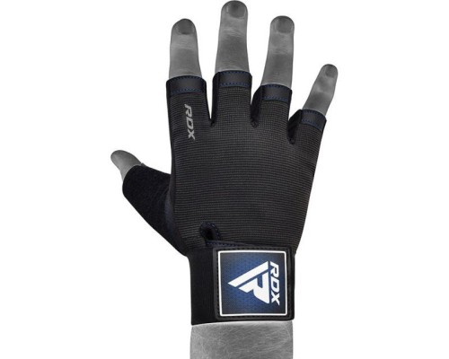 Рукавички для фітнесу RDX T2 Half Blue Plus M (WGA-T2HU-M+)