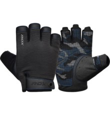 Рукавички для фітнесу RDX T2 Half Blue Plus M (WGA-T2HU-M+)