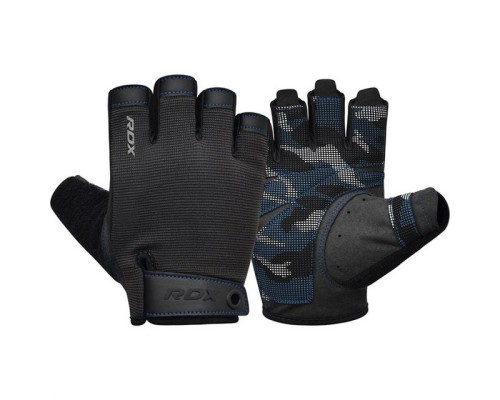 Рукавички для фітнесу RDX T2 Half Blue Plus M (WGA-T2HU-M+)
