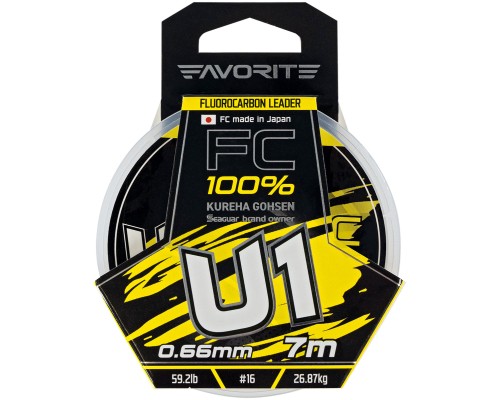 Флюорокарбон Favorite U1 FC 7m 16/0.66mm 59.2lb/26.87kg (1693.11.91)
