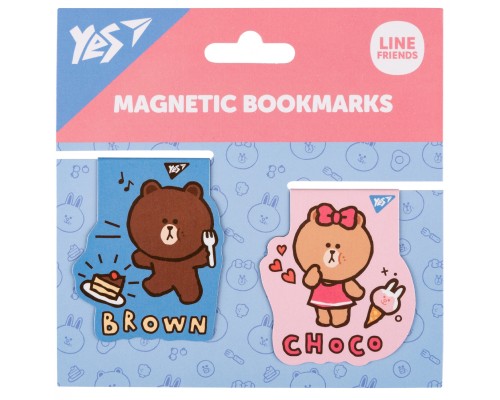 Закладки для книг Yes магнітні Line Friends Brown and Choco, 2шт (708106)