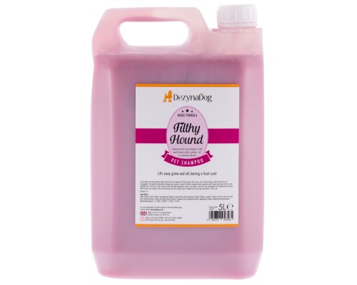 Шампунь для тварин Dezynadog Filthy Hound Deep Clean для глибокого очищення брудної шерсті, з ароматом Пармської Фіалки 5 л (5052372053585)