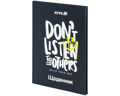 Щоденник шкільний Kite Don't listen, тверда обкладинка (K25-262-7)