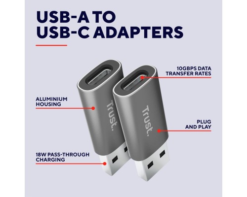 Перехідник USB-C to USB-A 3.2 Adapter 2-Pack Trust (25573_TRUST)