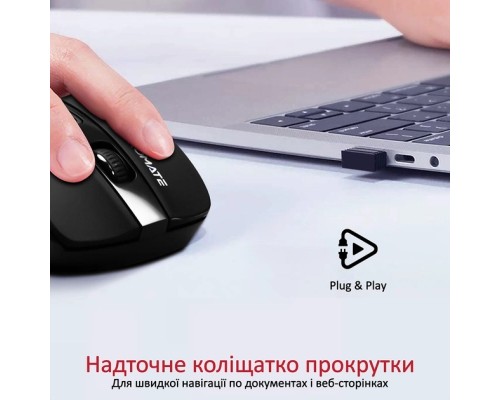 Мишка Promate Cursor Wireless Black (cursor.black)