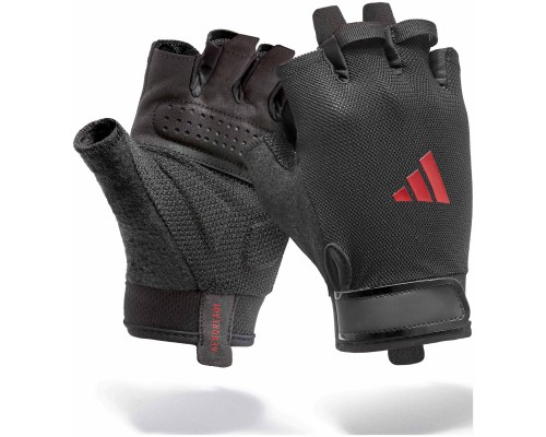 Рукавички для фітнесу Adidas Essential Training Gloves ADGB-15001RD чорний, червоний S (885652025843)