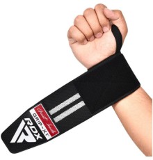 Бинт для спорту RDX WR11 Gym Wrist Wrap Black/White (WAH-WR11BW)