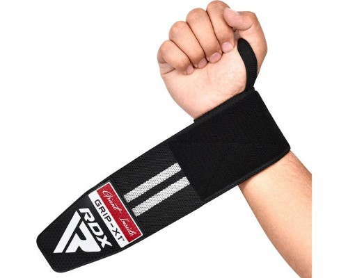 Бинт для спорту RDX WR11 Gym Wrist Wrap Black/White (WAH-WR11BW)