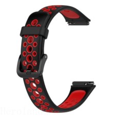 Ремінець до фітнес браслета BeCover Vents Style для Huawei Band 7/Honor Band 7 Black-Red (709440)