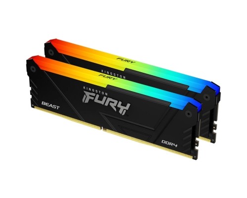 Модуль пам'яті для комп'ютера DDR4 32GB (2x16GB) 3200 MHz Beast RGB Black Kingston Fury (ex.HyperX) (KF432C16BB12AK2/32WP)