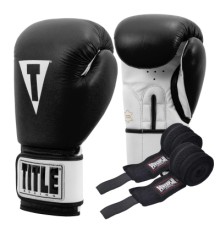 Боксерські рукавички Title Premier Leather Black/White M 12 oz (TSBG2 M BK/WH)
