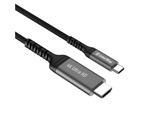 Кабель мультимедійний USB-C to HDMI M 2.0m 4K60Hz black ColorWay (CW-CBCHD077-BK)