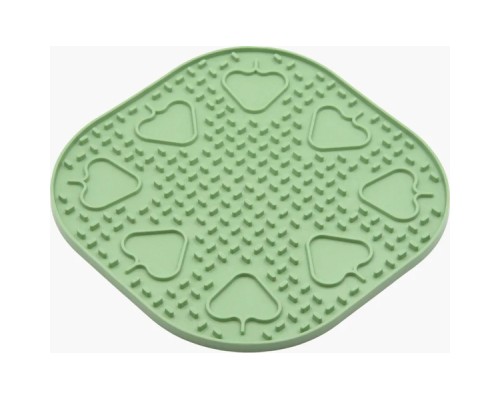 Універсальний посуд для тварин Fiboo Snoopy килимок для злизування ласощів та їжі, 25х25 см зелений (FIB0253)
