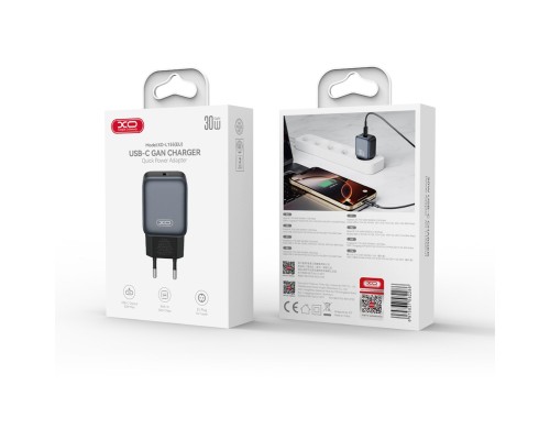 Зарядний пристрій XO USB-C PD30W black (L155_Black)
