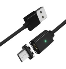 Дата кабель USB 2.0 AM to Micro 5P 1.0m Magnetic black Essager (EXCCXM-ML01)