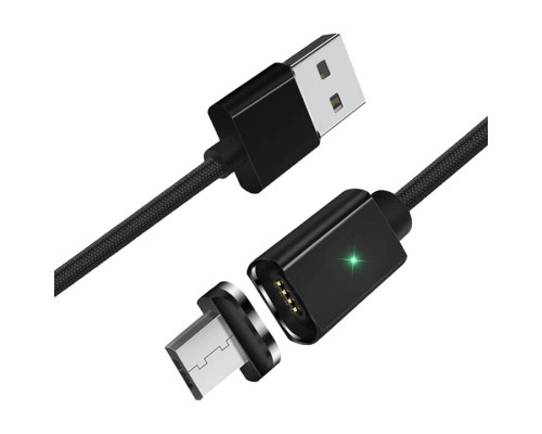 Дата кабель USB 2.0 AM to Micro 5P 1.0m Magnetic black Essager (EXCCXM-ML01)