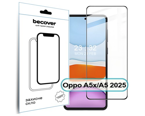 Скло захисне BeCover Oppo A5x / A5 2025 (4G/5G) Black (713931)