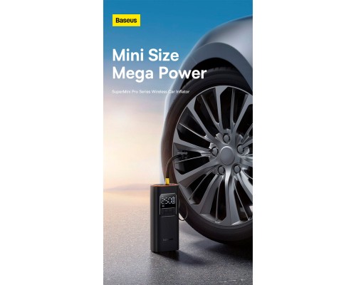 Автомобільний компресор Baseus SuperMini Pro Series Wireless Car Inflator Cluster Blac (C11159300111-00)