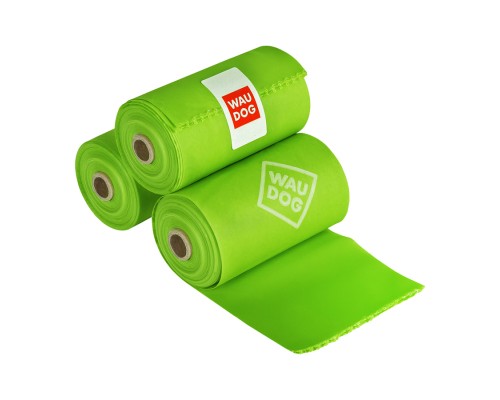 Пакети для собак Waucat Біорозкладні МАКСІ 22х33 см 3 рул (45 шт) (9944)