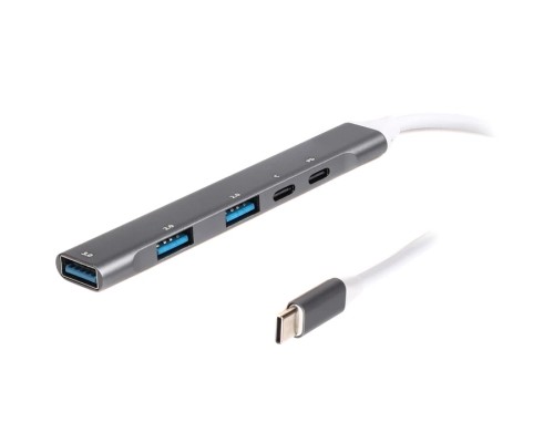 Концентратор Maxxter USB-C to 1xUSB 3.0 + 2xUSB 2.0 + 1xUSB-C PD100W + 1xUSB-C (HU3C-4P1PD-01)