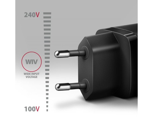 Зарядний пристрій AXAGON 1xUSB QC3.0 + 1xUSB-C PD20W black (ACU-PQ20)