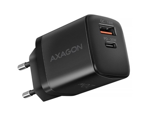 Зарядний пристрій AXAGON 1xUSB QC3.0 + 1xUSB-C PD20W black (ACU-PQ20)
