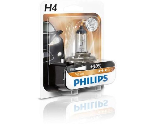 Автолампа Philips H4 Vision, 3200K, 1шт (12342PRB1)
