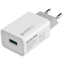 Зарядний пристрій ColorWay 1USB Quick Charge 3.0 (18W) (CW-CHS013Q-WT)