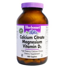 Вітамінно-мінеральний комплекс Bluebonnet Nutrition Цитрат Кальцію Магній + Вітамін D3, 180 капсул (BLB-00717)