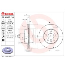Гальмівний диск Brembo 09.6983.10
