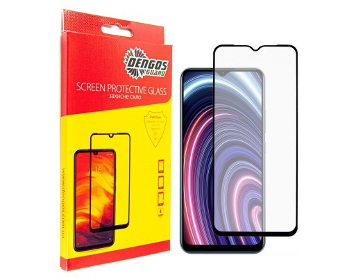 Скло захисне Dengos Full Glue Realme C21y (black) (TGFG-196)