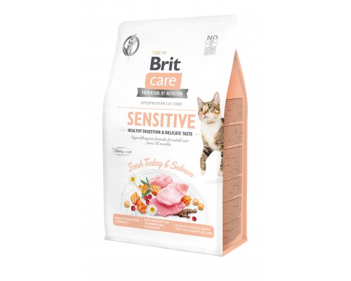 Сухий корм для кішок Brit Care Cat GF Sensitive HDigestion and Delicate Taste 400 г (8595602540716)