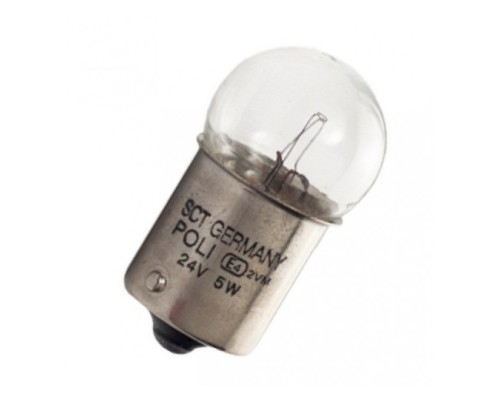 Автолампа SCT-GERMANY R5W Long Life 24V 5W BA15s (202181) Автолампа SCT-GERMANY R5W Long Life 24V 5W BA15s (202181)