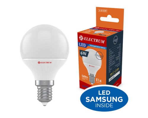 Лампочка Electrum D45 6W PA LB-33 Elegant Е14 4000K (A-LB-0749.)
