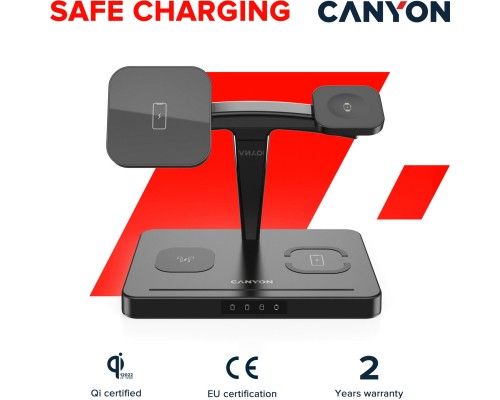 Зарядний пристрій Canyon WS-404 4in1 Wireless charger (CNS-WCS404B)