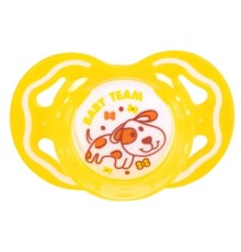 Пустушка Baby Team силіконова, класична, 6+ міс (3014_жовтий)