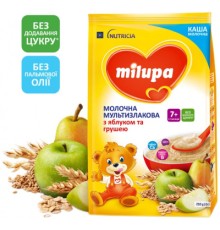 Дитяча каша Milupa Молочна Мультизлакова з яблуком і грушею 210 г (5900852042799)