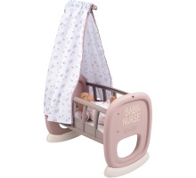 Ігровий набір Smoby Toys Колиска Baby Nurse з балдахіном Сіро-рожева (220373)