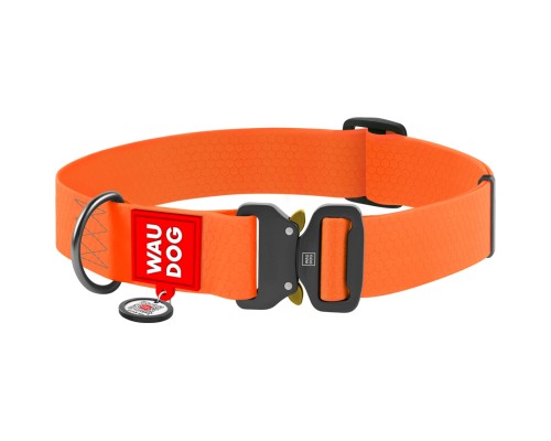 Нашийник для тварин WAUDOG Waterproof з QR паспортом XXL Ш 40 мм Д 43-70 см(помаранчевий) (28014)