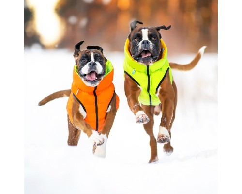 Курточка для тварин Airy Vest двостороння XS 30 помаранчево-салатова (1594)