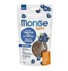 Ласощі для котів Monge Gift Cat Kitten форель з чорницею 50 г (8009470085151)