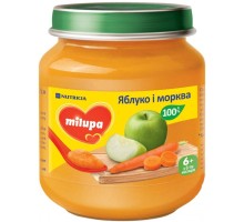 Дитяче пюре Milupa Яблуко та морква з 6 місяців 125 г (5900852051463)