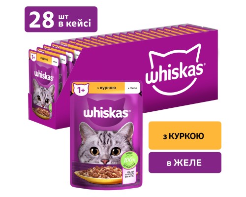 Вологий корм для кішок Whiskas Курка в желе 85 г (5900951302138)