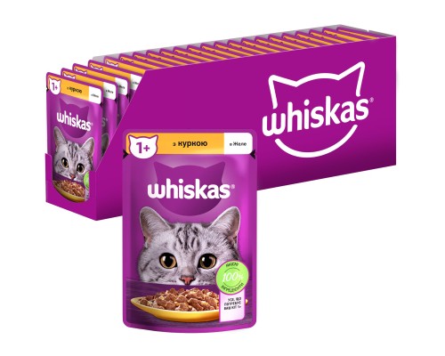 Вологий корм для кішок Whiskas Курка в желе 85 г (5900951302138)