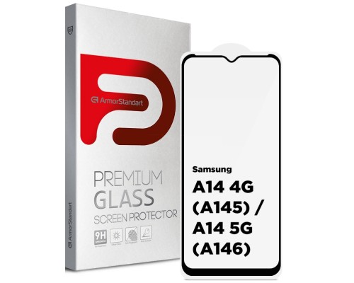 Скло захисне Armorstandart Full Glue Samsung A14 4G (A145) / A14 5G (A146) Black (ARM66202)