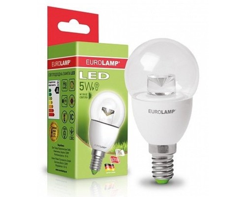 Лампочка Eurolamp G45 прозрачная 5W E14 3000K (LED-G45-05143(D)clear)