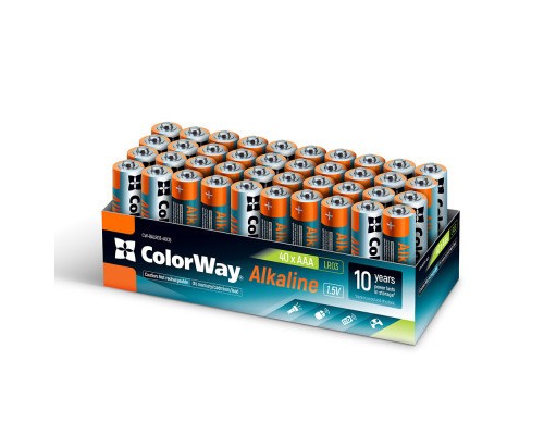 Батарейка ColorWay AAA LR6 Alkaline Power (лужні) * 40 colour box (CW-BALR03-40CB) 