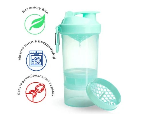 Шейкер спортивний SmartShake Original2GO 600ml Mint Green (10561301)