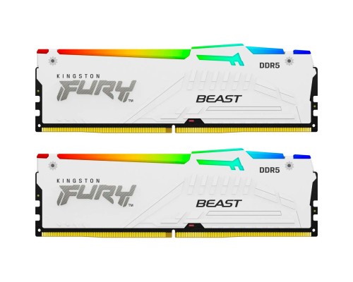 Модуль пам'яті для комп'ютера DDR5 64GB (2x32GB) 5600 MHz FURY Beast White RGB Kingston Fury (ex.HyperX) (KF556C40BWAK2-64) Модуль пам'яті для комп'ютера DDR5 64GB (2x32GB) 5600 MHz FURY Beast White RGB Kingston Fury (ex.HyperX) (KF556C40BWAK2-64)