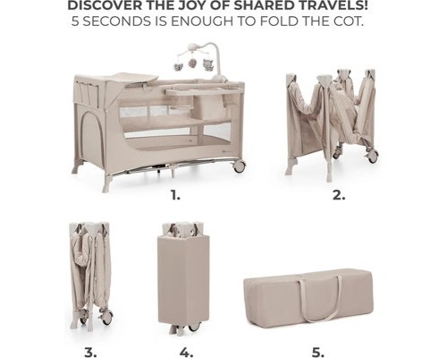 Дитячий манеж Kinderkraft с пеленатором Joy 2 Beige (5902533925162)
